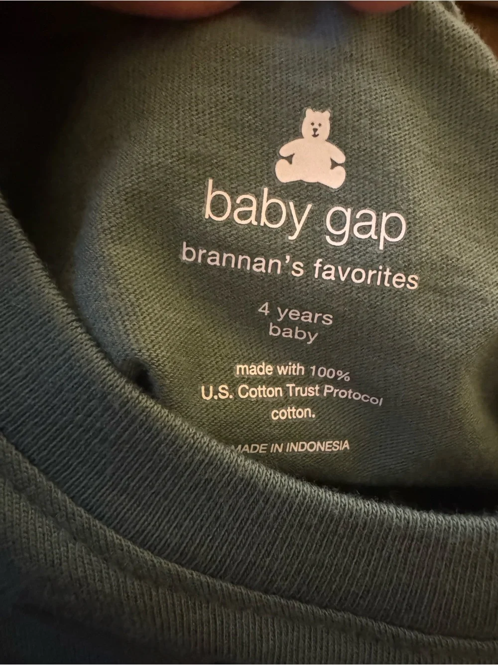 Classic Gap Long Sleeve Pocket Tees - Blue & Green (Size 4T)